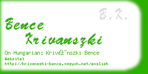 bence krivanszki business card